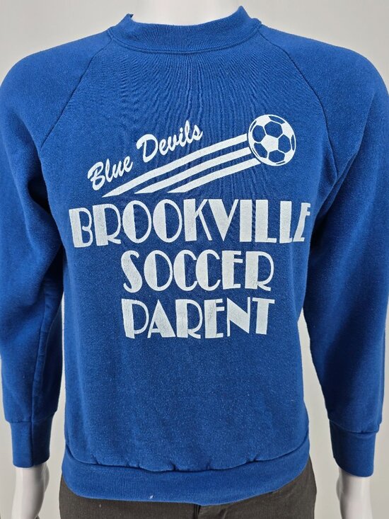 Fruit of the Loom Other - Vintage 1980s Brookville (Ohio) Blue Devils Soccer Parent Blue Sweatshirt (M)